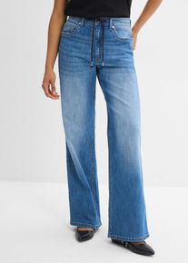 bonprix Loose Straight-Jeans High Waist, blau, Gr.40, Loose Straight-Jeans, High Waist, 79% Baumwolle (organic)