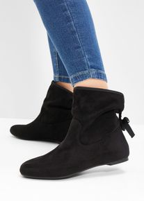 bonprix Boots mit Schleife, schwarz, Gr.41, Verspielter Boot mit dekorativer Schn&uuml;rung und Schleife, aus Vegan