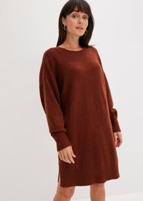 bonprix Oversize-Strickkleid, braun, Gr.48/50 (XL), L&auml;ssiges Strickkleid mit Schlitz, oversized geschnitten