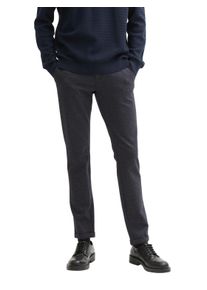 Chinohose Tom Tailor, Herren, Gr. 34, L&auml;nge 34, blau (navy wei&szlig; grindle wave), Web, Obermaterial: 55% Viskose, 23% Polyamid, 17% Polyester, 5% Elasthan. Futter: 100% Baumwolle, unifarben, slim fit lang, Hosen Chinohose, slim mit Viskose und Stretch
