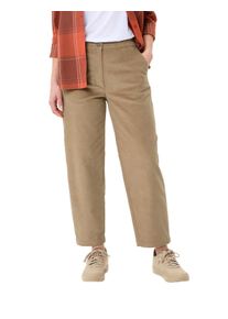 Cordhose Vaude "WOMEN'S NAJUN CORD PANTS", Damen, Gr. 46, N-Gr, beige (oat), Cord, Obermaterial: 99% Baumwolle, 1% Elasthan, Hosen Cordhose, Loose Fit, weit geschnittene Beine, sportlicher Stil