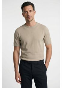 T-Shirt OLYMP, Damen, Gr. M, beige, Strick, Obermaterial: 50% Baumwolle, 50% Lyocell, regular fit normal, Rundhals, Rippb&uuml;ndchen, Shirts T-Shirt, Rundhals, Strick, normale Passform