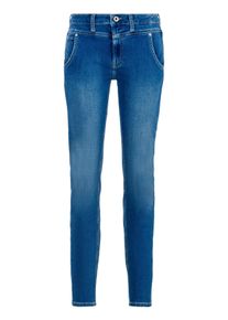 5-Pocket-Jeans Pepe Jeans "CAREY TAPERED GYMDIGO MW", Damen, Gr. 29, L&auml;nge 30, blau (medium blau gymdigo), Denim/Jeans, Obermaterial: 75% Baumwolle, 22% Polyester, 3% Elasthan, lang, Jeans 5-Pocket-Jeans, Mid Waist
