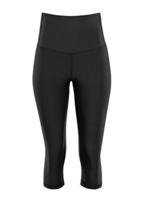 Leggings WINSHAPE "3/4 Functional Comfort HWL217C", Damen, Gr. XL, Normalgr&ouml;&szlig;en, schwarz, 85% Polyester, 15% Elasthan, Hosen Leggings, mit V-Shape Applikation und Core-Bund