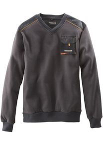 Kapuzenpullover TERRAX WORKWEAR "Pullover", Herren, Gr. S, grau (grau, schwarz, orange), Obermaterial: 100% Polyester PES., Pullover Kapuzenpullover