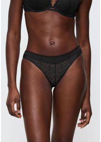 Brasilslip Triumph "That Night in Vegas", Damen, Gr. 44, schwarz, Mesh, Obermaterial: 86% Polyamid, 14% Elasthan, Unterhosen Brasilslip, aus Spitze und Mesh, elastisch, figurbetont, elegant