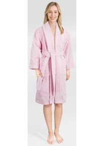 Damenbademantel HAMMETEX "Ren, 100% Baumwolle" Gr. XL, rosa, L:100cm, Baumwolle, Hausm&auml;ntel, Damenbademantel, 380 g/m&sup2; Frottee Bademantel mit Taschen &ndash; Saugf&auml;hig & Weich