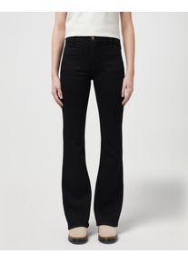 Bootcut-Jeans Wrangler "Flare", Damen, Gr. 29, L&auml;nge 34, schwarz (retro schwarz), Denim/Jeans, Obermaterial: 78% Baumwolle, 18% Viskose, 3% Polyester, 1% Elasthan, unifarben, ausgestellt lang, Jeans Bootcut-Jeans, im Retro-Design mit ausgestelltem Bein