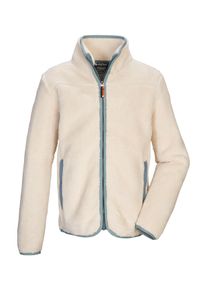 Fleecejacke Killtec "KOW 241 BYS FLC JCKT", Jungen, Gr. 164, ecru, Oberseite: 100% Polyester;R&uuml;ckseite: 100% Polyester, Jacken Fleecejacke, Weiche Sherpa Fleecejacke mit Kinnschutz und Stehkragen