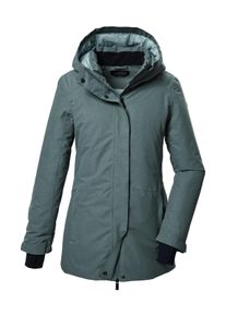 Parka Killtec "KOW 93 WMN PKR", Damen, Gr. 44, blau (graublau), Obermaterial: 100% Polyester;Futter: 100% Polyamid;F&uuml;llung: 100% Polyester, Jacken Parka, Wasser- und winddichter Damenparka, atmungsaktiv, recyceltes Material
