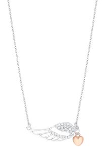 Kette mit Anh&auml;nger Amor "Fl&uuml;gel mit Herz", rosa (silber, 925, ros&eacute;goldfarben), Halsketten, Damen, Silber 925 (Sterlingsilber), L: 45, Kette mit Anh&auml;nger, mit Zirkonia (synth.)