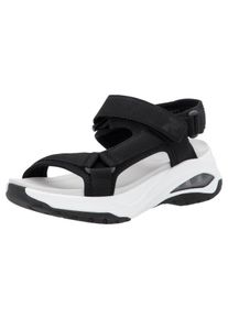 Trekkingsandale RIEKER SPORT "Byron Bay vegan", Damen, Gr. 40, schwarz (schwarz, sohle wei&szlig;), Lederimitat, Textil, Schuhe Trekkingsandale, Outdoorsandale, Sommerschuh, Klettschuh mit RiekerAir D&auml;mpfung