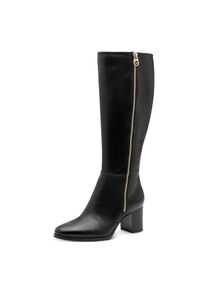 Stiefel MARCO TOZZI by GMK, Damen, Gr. 42, Normalschaft, schwarz, Lederimitat, unifarben, Schuhe Stiefel, Blockabsatz, Langschaftstiefel, Zierrei&szlig;verschluss an der Au&szlig;enseite