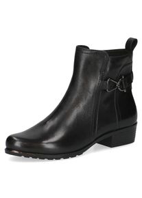 Stiefelette Caprice, Damen, Gr. 37,5, schwarz, Leder, Schuhe Stiefelette, Blockabsatz, Businessschuh, Boots mit h&uuml;bschem Zierelement