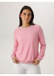 Shirtbluse Aniston SELECTED, Damen, Gr. 36, pink, Web, Obermaterial: 97% Polyester, 3% Elasthan, unifarben, unifarben mit Farbeins&auml;tzen, figurumspielend h&uuml;ftbedeckend, Rundhals, B&uuml;ndchen, Blusen Shirtbluse, mit sportiven B&uuml;ndchen - NEUE KOLLEKTION