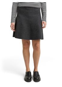 Minirock Tom Tailor Denim, Damen, Gr. L, grau (shale grau melange), Strick, Obermaterial: 52% Viskose, 27% Polyester, 21% Polyamid, meliert, A-Linie kniefrei, R&ouml;cke Minirock, aus Strick