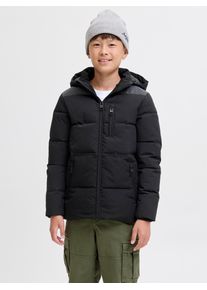 Jack & Jones Steppjacke JACK & JONES JUNIOR "JJEOWEN REFLECTIVE PUFFER SN JNR", Jungen, Gr. 176, schwarz (schwarz detail:reflective), Web, Obermaterial: 100% Polyester, regular fit normal, Jacken Steppjacke