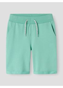 Sweatshorts name it "NKMVERMO LONG SWE SHORTS UNB F NOOS", Jungen, Gr. 92, N-Gr, creme de menthe (blank), angeraute Sweatware, Obermaterial: 100% Baumwolle, regular fit kurz, Hosen Sweatshorts, Baumwolle, Umschlagsaum