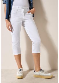 3/4-Jeans Cecil "Style Scarlett", Damen, Gr. 36, N-Gr, wei&szlig;, Denim/Jeans, Obermaterial: 97% Baumwolle, 3% Elasthan, unifarben, regular fit 3/4-L&auml;nge, Jeans 3/4-Jeans, im Five-Pocket Style