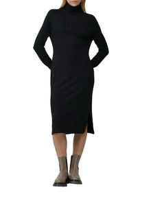 Sommerkleid s.Oliver, Damen, Gr. 46, N-Gr, schwarz, Web, Obermaterial: 72% Viskose, 28% Polyester, unifarben, regular fit knielang, ohne Ausschnitt, elastischer Bund, Kleider Sommerkleid, mit Rollkragen