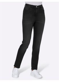 High-waist-Jeans Classic Basics, Damen, Gr. 54, Normalgr&ouml;&szlig;en, schwarz (schwarz denim), 81% Baumwolle, 17% Polyester, 2% Elasthan, unifarben, lang, Jeans High-waist-Jeans