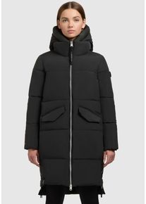 Steppmantel Khujo "GISEL", Damen, Gr. L (40), blau (blaugrau), Web, Obermaterial: 73% Nylon, 27% Baumwolle. Futter: 100% Nylon. Wattierung: 100% Polyester, unifarben, M&auml;ntel Steppmantel