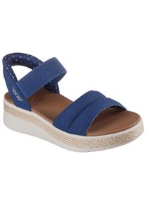 Sandale Skechers "BOBS SUN RAY", Damen, Gr. 41, blau (navy), Textil, Schuhe Sandale, Keilsandale, Sandalette, Plateausandale mit Plush Foam