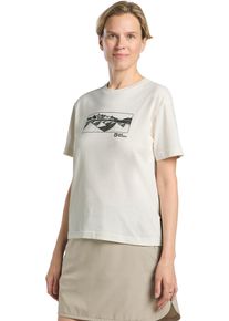 T-Shirt Jack Wolfskin "CORDILLERA T W", Damen, Gr. M (38/40), mountain, cottonwei&szlig;, Obermaterial: 100% Baumwolle, Shirts T-Shirt