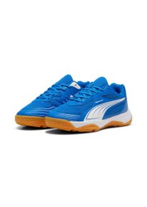 Hallenschuh Puma "SOLARFLASH III JR", Jungen, Gr. 34, blau (Puma team royal, Puma wei&szlig;), Textil, Schuhe Hallenschuh