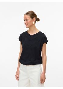 V&eacute;ro Moda Kurzarmshirt VERO MODA "VMPANNA AVA SS TOP JRS", Damen, Gr. XS, schwarz, Jersey, Obermaterial: 100% Baumwolle, unifarben, loose fit, Rundhals, Shirts Kurzarmshirt