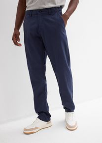 Chinohose bonprix, Herren, Gr. 46, N-Gr, dunkelblau, Web, Obermaterial: 55% Leinen, 45% Baumwolle, regular fit, Hosen Chinohose, aus Leinen und Baumwolle, Regular Fit, leichte Materialqualit&auml;t