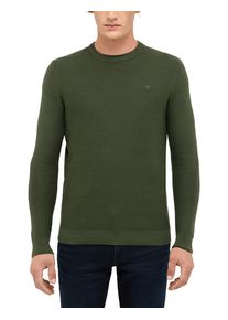 Cardigan Mustang "Herren Style Elliot", Herren, Gr. L, khaki, Strick, 100% Baumwolle, regular fit, Rundhals, Strickjacken Cardigan