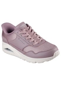 Slip-On Sneaker Skechers "UNO-SIMPLIFIED SLIP-IN", Damen, Gr. 41, lila (mauve), Lederimitat, Textil, Schuhe Slip-On Sneaker, Keilsneaker, Slipper mit integrierter Slip-Ins Technologie