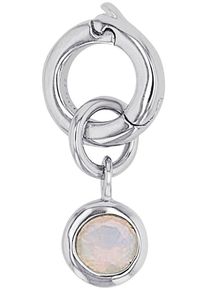 Charm-Einh&auml;nger Amor "Geburtsstein", wei&szlig; (silberfarben, wei&szlig;, irisierend, wei&szlig;, irisierend), Charms, Damen, Oktober, Silber 925 (Sterlingsilber), Charm-Einh&auml;nger, mit Zirkonia (synth.) oder Stein (synth.)