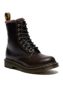 Winterboots Dr. Martens "1460 Serena 8 Eye Boot", Damen, Gr. 37, schwarz (schwarz taupe), Leder, unifarben, Schuhe Winterboots, Stiefel, Schn&uuml;rboots mit stabilem Blockabsatz