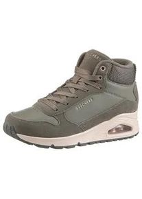 Keilsneaker Skechers "UNO-STACRE SHINE", Damen, Gr. 40, gr&uuml;n (olivgr&uuml;n), Lederimitat, Textil, Veloursleder, Schuhe, High Top Sneaker, Schn&uuml;rboots mit Luftkammern Sohle