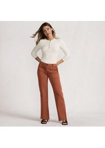 LANDS' END Lange Chino-Hose Mid Waist, Damen,  Orange, Baumwolle/Lyocell (Viskose)/Baumwoll-Mischung, by Lands' End