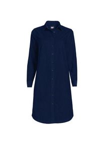 LANDS' END Feincord-Blusenkleid aus Baumwolle, Damen,  Blau, Baumwolle, by Lands' End