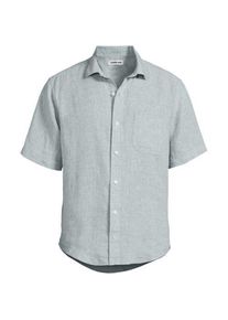 LANDS' END Kurzarm-Hemd aus reinem Leinen, Classic Fit, Herren,  Gr&uuml;n, Leinen, by Lands' End