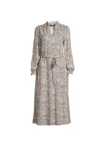LANDS' END Kleid mit V-Ausschnitt in Midi-L&auml;nge, Damen,  Braun, Kunstseide/Viskose, by Lands' End