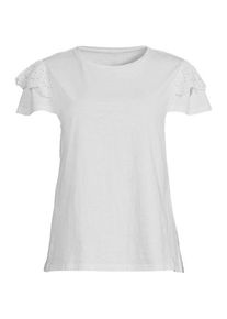 LANDS' END Baumwoll-Shirt mit verzierten &Auml;rmeln, Damen,  Wei&szlig;, Baumwolle, by Lands' End