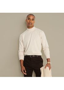 LANDS' END Super-T Stehbundshirt, Classic Fit, Herren,  Wei&szlig;, Baumwolle, by Lands' End