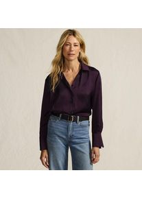LANDS' END Satinbluse f&uuml;r Damen, Damen, size: regular, Lila, Polyester, by Lands' End