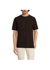 LANDS' END Super-T Kurzarm-Shirt, Classic Fit, Herren,  Braun, Baumwolle, by Lands' End