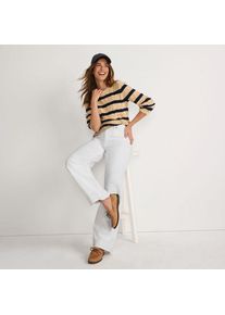 LANDS' END Jeans High Waist mit weitem Bein Farbig, Damen,  Wei&szlig;, Elasthan/Baumwoll-Mischung/Polyester-Mischung, by Lands' End