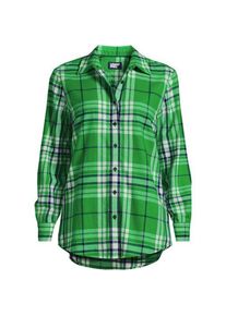 LANDS' END Boyfriend-Bluse aus Flanell, Damen,  Gr&uuml;n, Baumwolle, by Lands' End