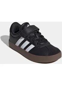 Sneaker Adidas SPORTSWEAR "VL COURT 3.0 KIDS", M&auml;dchen, Gr. 28, schwarz-wei&szlig; (core schwarz, ftwr wei&szlig;, core schwarz), Leder, Synthetik, Schuhe Sneaker, mit Klettverschluss, f&uuml;r Kinder & Jugendliche