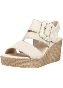 Keilsandalette Gabor "Gabor Sandalen Veloursleder", Damen, Gr. 39, beige, Veloursleder, Schuhe