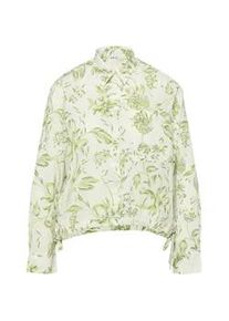 Langarmbluse s.Oliver, Damen, Gr. 44, wei&szlig; gr&uuml;n, Web, Obermaterial: 100% Baumwolle, unifarben, relaxed fit normal, Rundhals, Manschette, Blusen, mit Brusttasche