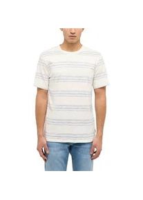 T-Shirt Mustang "MU-Austin Streifenprint", Damen, Gr. XL, blau, wei&szlig;, gestreift, Jersey, Obermaterial: 100% Baumwolle, gestreift, normal normal, Rundhals, Shirts T-Shirt, Regular fit